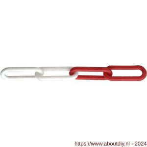Dulimex DX 1500-08 kunststof ketting op rol 25 m 8 mm rood-wit - A30202968 - afbeelding 1