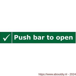 Briton STICKER ENG sticker ENG Push bar to open voor anti-paniekstangen en -balken groen - A30202415 - afbeelding 1