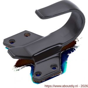 Justor DRVH 1 BE deuropvanger korte haak Justor voor terugliggende deuren 7,5-24,5 mm zwart - A30204211 - afbeelding 1