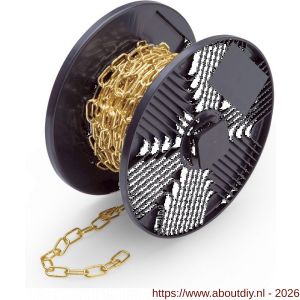 Dulimex DX GKA.0203-F sierketting lange schakel 2,2 mm staal vermessingd rol 15 m - A30203433 - afbeelding 1