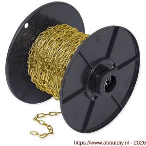 Dulimex DX KLK.0212-B klokketting 1,3 mm staal vermessingd rol 25 m - A30203420 - afbeelding 1