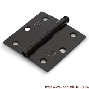 Dulimex DX H161-76762004 scharnier rechte hoeken 76x76 mm losse pen staal zwart - A30204782 - afbeelding 1