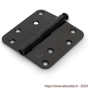Dulimex DX H167-89892004 scharnier ronde hoeken 89x89 mm losse pen staal zwart - A30204785 - afbeelding 1