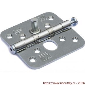 Dulimex DX H367-76762025 kogellagerscharnier ronde hoeken 76x76 mm RVS pen RVS geborsteld SKG** - A30201764 - afbeelding 1