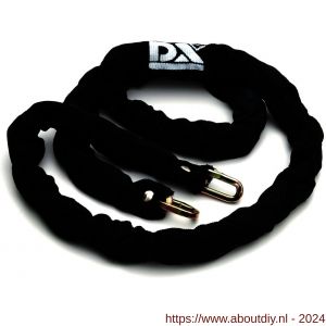 Dulimex DX 8300-06150 anti-diefstalketting gehard staal met zwarte nylon kous 6x1500 mm voor discusslot 50 en 70 mm - A30201426 - afbeelding 1