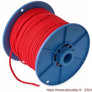 Dulimex DX PPK.030.RD-C touw gevlochten PP 3 mm rood op rol 100 m - A30203268 - afbeelding 1