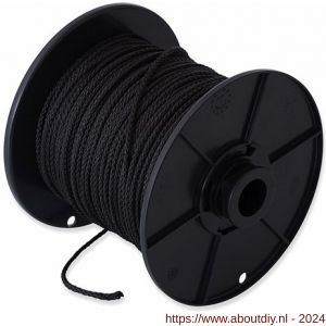 Dulimex DX PPK.030.ZWT-C touw gevlochten PP 3 mm zwart op rol 100 m - A30203269 - afbeelding 1