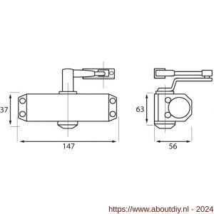 Dulimex DX DD 2 602 SE deurdranger zwaarte 2 zilvergrijs - A30202149 - afbeelding 2