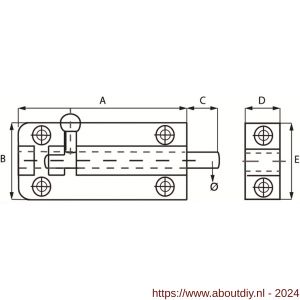 Dulimex DX DRG 402064 SA profielgrendel 25x64 mm aluminium - A30202218 - afbeelding 2
