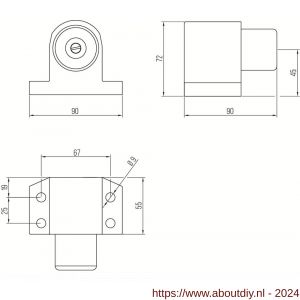 DENI DST HDGR V WE deurstopper vloermodel geveerde stootbuffer Robusto serie RAL 9016 wit - A30204257 - afbeelding 2