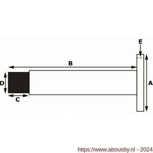 Dulimex DX DST W VB 50SF deurstopper 50x86 mm wandmodel met vlakke bovenkant RVS - A30202615 - afbeelding 2