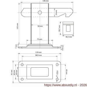 Dulimex DX DVZ HD V BE deurvastzetter heavy duty inclusief opvangoog vloermodel staal - A30205012 - afbeelding 2