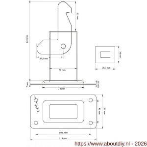 Dulimex DX DVZ HD W BE deurvastzetter heavy duty inclusief opvangoog wandmodel staal - A30205013 - afbeelding 2