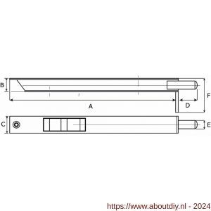Dulimex DX KSB 22525 PL bascule kantschuif 7550 PL 225x25x21 mm facetrand aluminium vermessingd - A30203642 - afbeelding 2