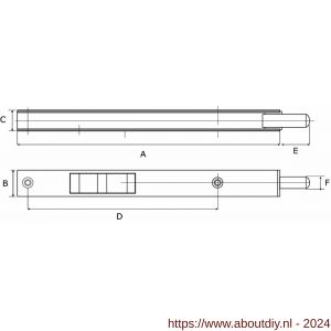 Dulimex DX KSP-16017NI pijpkantschuif type 804 160x17x12 mm staal vernikkeld - A30202573 - afbeelding 2