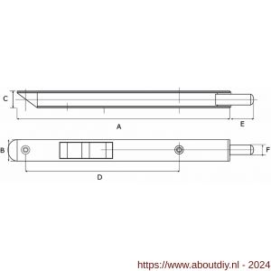 Dulimex DX KSB-20017RBV bascule kantschuif type 892 200x17x15 mm afgeschuind rond staal verzinkt - A30202514 - afbeelding 2