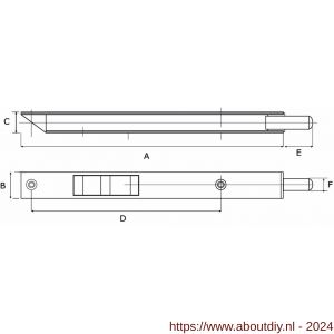 Dulimex DX KSB-60020SSE bascule kantschuif type 876 600x20x15 mm afgeschuind recht staal zilvergelakt - A30202538 - afbeelding 2