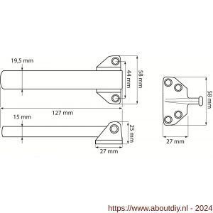 Dulimex DX KSH 1301K V1 kierstandhouder buitendraaiend SKG V1 RVS per stuk met kopkaart - A30203116 - afbeelding 2