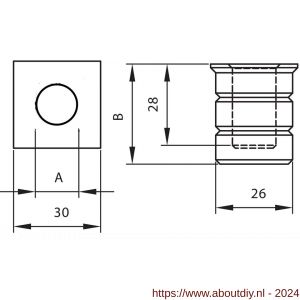 Deni POT 10 sluitpot 10 mm instort model voor pompespagnolet stangen - A30203635 - afbeelding 2