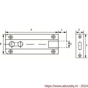 Dulimex DX PSB 661B profielschuif met bocht 25x60 mm messing gepolijst - A30203952 - afbeelding 2