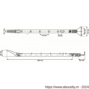 Dulimex DX RUZ-S030SS ZE raamuitzetter standaard met stelpen met rand naar buitendraaiend 30 cm RVS-antraciet 1 stuk zakje kopkaart - A30202781 - afbeelding 2