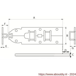 Dulimex DX SG 080BV plaatschuif 25x80 mm schootdikte 3 mm vlak model staal verzinkt - A30203959 - afbeelding 2