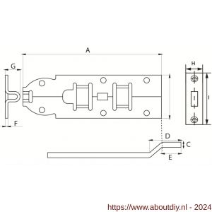 Dulimex DX SGB 120BV plaatschuif 35x120 mm schootdikte 4 mm met bocht staal verzinkt - A30202591 - afbeelding 2