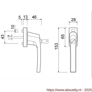 Ami RGP 812 BE draai kiep raamgreep SKG ** type 812 7x32 mm zwart - A30204810 - afbeelding 2