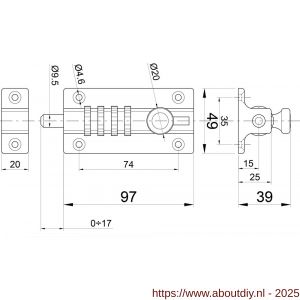 IBFM SGC 56 BE schuifgrendel met cijferslot aluminium zwart gelakt - A30204935 - afbeelding 2