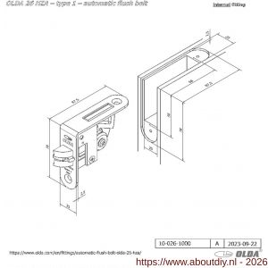 Olda 26 HZA T1 automatische kantschuif type 26 HZA type 1 hoek model staal verzinkt voor stalen-aluminium deuren - A30205035 - afbeelding 2