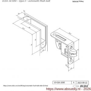 Olda 26 HZA T2 SS automatische kantschuif type 26 HZA type 2 hoek model RVS voor stalen-aluminium deuren - A30205064 - afbeelding 2