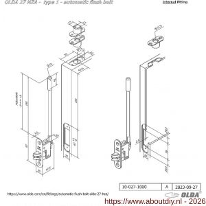 Olda 27 HZA T1 automatische kantschuif type 27 HZA type 1 staal verzinkt voor stalen-aluminium deuren - A30205037 - afbeelding 2
