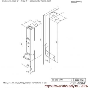 Olda 31 HZAC T1 automatische kantschuif type 31 HZAC type 1 staal verzinkt voor stalen-aluminium-houten deuren - A30205041 - afbeelding 2