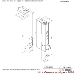 Olda 31 HZAC T2 automatische kantschuif type 31 HZAC type 2 staal verzinkt voor stalen-aluminium-houten deuren - A30205042 - afbeelding 2