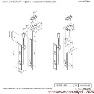 Olda 33 HZA30F T1 automatische kantschuif type 33 HZA type 1 doornmaat 30 mm staal verzinkt voor stalen-aluminium deuren - A30205045 - afbeelding 2
