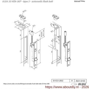 Olda 33 HZA30F T2 automatische kantschuif type 33 HZA type 2 doornmaat 30 mm staal verzinkt voor stalen-aluminium deuren - A30205046 - afbeelding 2
