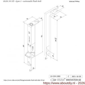Olda 34 HZA T1 automatische kantschuif type 34 HZA type 1 staal verzinkt voor stalen-aluminium-houten deuren - A30205047 - afbeelding 2