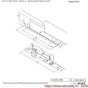 Olda 602 HZA T1 automatische kantschuif type 600 HZA type 1 deurkozijn model 200 mm staal verzinkt voor stalen-aluminium deuren - A30205061 - afbeelding 2