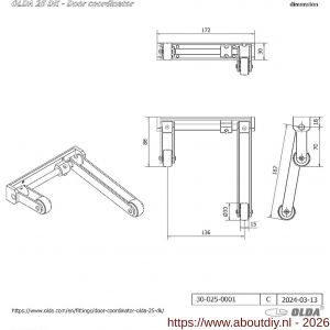 Olda 25 DK WT sluitvolgorderegelaar type 25 DK WT opbouw deurkozijn staal wit - A30205002 - afbeelding 2