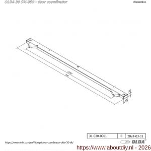 Olda 30 DK1150 GR sluitvolgorderegelaar type DK1150 GR lengte 1250 mm staal grijs - A30205006 - afbeelding 2