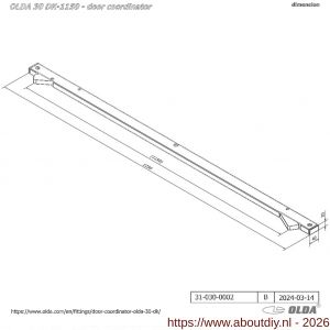 Olda 30 DK850 ZP sluitvolgorderegelaar type DK850 ZP lengte 950 mm staal verzinkt - A30205005 - afbeelding 2