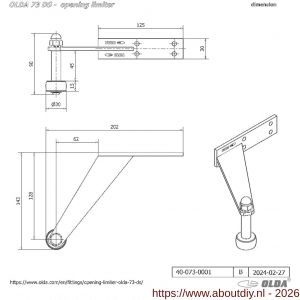Olda 73 DS WT deurbegrenzer type 73 DS WT staal wit - A30205100 - afbeelding 2