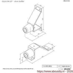 Olda 94 DS WT deurstopper type DS WT staal wit - A30205108 - afbeelding 2