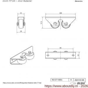 Olda 77 DA WT deurvastzetter type 77 DA WT staal wit - A30205104 - afbeelding 2