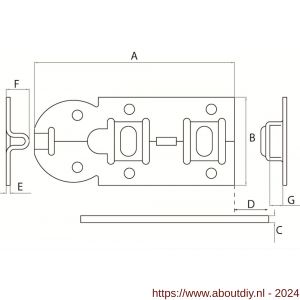 Dulimex DX ZRS 120BV rolschuif 56x120 mm schootdikte 5 mm vlak model staal verzinkt - A30203962 - afbeelding 2