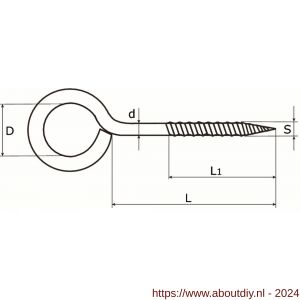 Dulimex DX 391-4016E schroefoog houtdraad 4.40x40x16 mm verzinkt - A30200775 - afbeelding 2