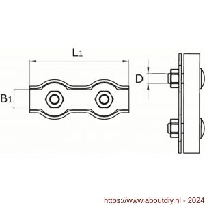 Dulimex DX 922-03I staaldraadklem duplex 3 mm RVS AISI 316 - A30200956 - afbeelding 2