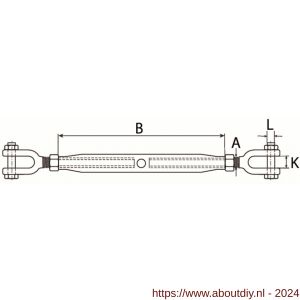Dulimex DX 1478-24G spanschroef DIN 1478 24 mm gaffel-gaffel verzinkt - A30201081 - afbeelding 2