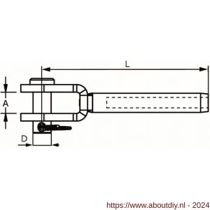 Dulimex DX 2500-06I gaffelterminal 6 mm RVS AISI 316 - A30200884 - afbeelding 2
