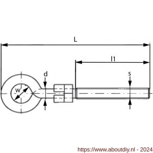 Dulimex DX VSH.0912-ZB veiligheidsschommelhaak metrisch draad M12x180 mm verzinkt 1 stuk op kaart - A30203590 - afbeelding 2